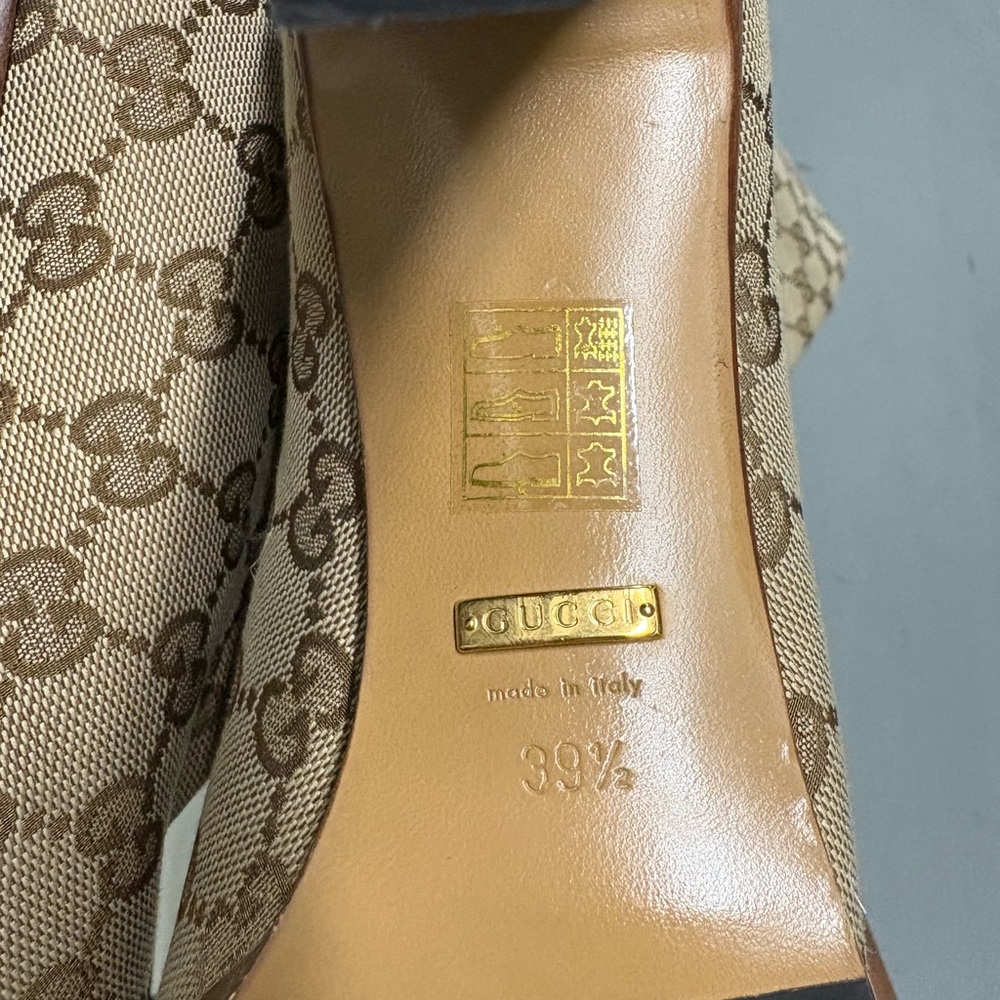 Gucci Women's Beige Patterned Heeled Boots - Picture 4 of 8